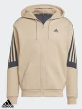 Image of Adidas Future Icon Full Zip Beige Hoodie Jumper (HK4570) Uk Size Small