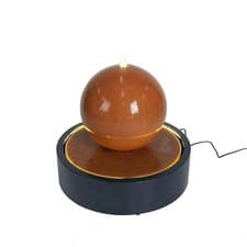 Image of Primrose 60cm Melincourt Galvanised Zinc Sphere Water Feature with LED Lights