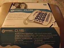 Image of Geemarc CL100 Multifunction Big Button Telephone White with Instructions. Boxed