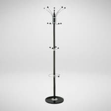 Image of 14 Hook Hat and Coat Stand strong Black UK