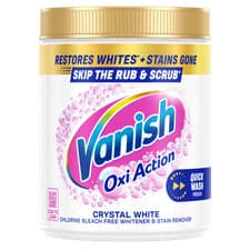 Image of Vanish Oxi Action Crystal White Powder Fabric Stain Remover & Whitener 470g