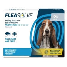 Image of Medium Dog Flea Treatment 10 20 kg strong spot on formula 6 month protection