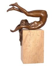 Image of A bronze erotic art sculpture of a female nude 27cm