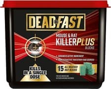 Image of Deadfast Mouse and Rat Killer Plus All Weather Bait Blocks 15 Pack 300gr