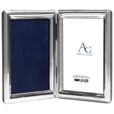 Image of Double Photo Frames Gift Sterling Silver British Hallmark - Arbras Gallery AG370