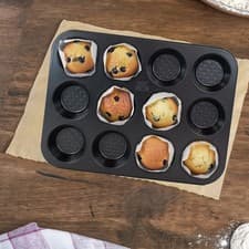 Image of Hairy Bikers 12 Cup Muffin Tray Pan Non-Stick Oven Bakeware Cupcakes Muffins