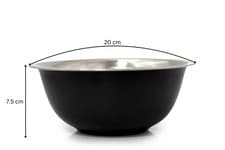 Image of Mixing Bowls Stainless Steel Black Kitchen Nesting 5 Size Salad Baking