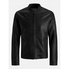 Image of Jack & Jones Mens Warner Jacket Outerwear Faux Leather