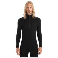 Image of Icebreaker Mens Merino 175 Everyday Long Sleeve Half Zip Baselayer - Black