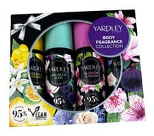 Image of Yardley London Body Spray Set Coffret 4 x 50ml | Gift for Her Vegan NEW & SEALED