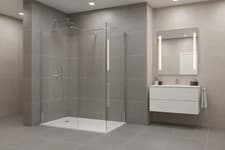 Image of 8mm Frameless Walk In Shower Screen Wet Room Panel Chrome Flipper or End Panel