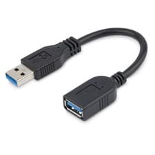 Image of StarTech com 6in Short USB 3.0 Extension Adapter Cable (USB A Male to USB A