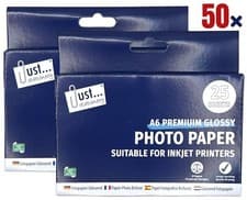Image of 6x4" PREMIUM GLOSSY A6 PHOTO PAPER 50 SHEETS 210GSM INKJET PRINTER HIGH QUALITY