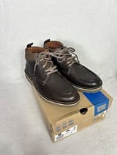 Image of Clarks, Men's Dark Brown Eastridge Peak Leather Ankle Boots, Size UK 8 G - New
