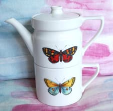 Image of Portmeirion BOTANIC GARDEN Harmony TEA for ONE set BN! Butterflies, Ceramic