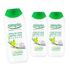 Image of 3x Simple Gentle Care Shampoo 200ml Sensitive Scalp Soft Cleanser Daily Use