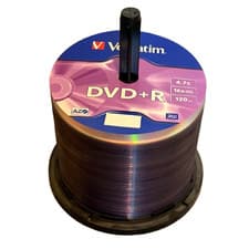 Image of Verbatim 43550 DVD+R 4.7GB 120 Min 16X 64 Pack - Open Pack - Unused
