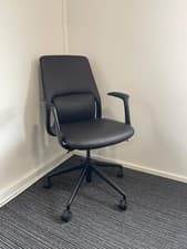 Image of Medium Back Black Bonded Leather Executive Managerial Office Chair With Arms