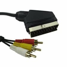 Image of 1.5m 21 Pin SCART to Three Phono 3 RCA Video & Audio Cable Lead Wire
