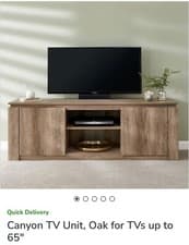 Image of DUNELM Canyon TV Unit, Oak for TVs up to 65"