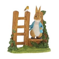 Image of Beatrix Potter Peter Rabbit On Stile Figurine Figurine