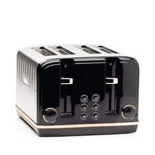 Image of Salcombe Black 4Slice Toaster Browning Control Retro Design Wide Slot Toaster