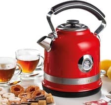 Image of Cordless Electric Kettle, 3000 W, 1.7 Litre, Red, Ariete Moderna 2854R
