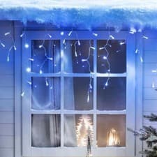 Image of 200 Christmas Icicle Lights Outdoor Xmas LED Snowing Effect Fairy Lights & Timer