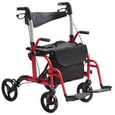 Image of Uimoso 2 in 1 Rollator Walker Folding Wheelchair 4 Wheels 300 Pounds Capacity