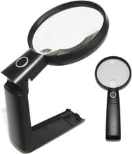 Image of Large Stand Magnifier with LED, 2.0x main + 4.0x detail lens, hands-free