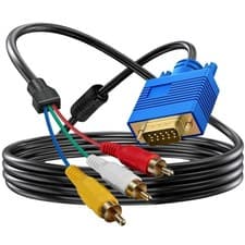 Image of baolongking VGA to 3RCA Adapter Cable 15Pin D-SUB to Composite Converter Compone