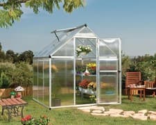Image of GARDEN SILVER GREENHOUSE HOTHOUSE PALRAM MYTHOS TWIN WALLED 6x4 6x6 6x8 10x6 NEW