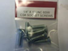 Image of 1/4" X 1" UNC BSW COUNTERSUNK SOCKET / ALLEN SCREWS  X 8