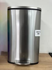 Image of Amazon Basics Rectangular Soft-Close Rubbish Bin with High Base, 50 litre, Silve