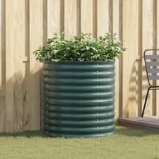 Image of Garden Raised Bed Green 80x80x81 cm Galvanised Steel vidaXL