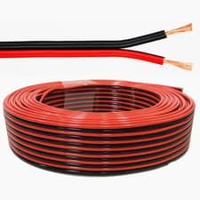 Image of 5m Red & Black  2 Core 24 Strand 0.19mm² Loud Speaker Cable Audio Home HiFi Wire