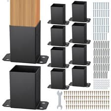 Image of VEVOR 10 Pack 4x4 (Inner Size 3.6x3.6) Post Base Brackets Wood Fence Post Anchor