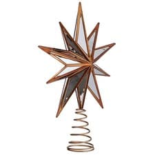 Image of Wilko Enchanted Mirrored Star Christmas Tree Topper | Bronze - 30cm