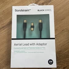Image of SANDSTROM AERIAL LEAD WITH ADAPTOR 2M BLACK SERIES.