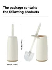 Image of Plastic Toilet Brush with Standing Base Long Handle Toilet Cleaning Brush for WC