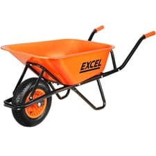 Image of 200kg Wheelbarrow Heavy Duty Galvanized Steel Tray Pneumatic Tyre Home Garden