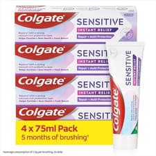 Image of Colgate Sensitive Instant Relief Repair Multi Protection Toothpaste 4x75ml Pack