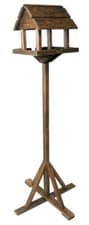 Image of New Traditional Wooden Bird Table Feeder Seed Nuts Suet Fat Ball Feeding Station