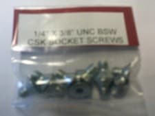 Image of 1/4" X 3/8" UNC BSW COUNTERSUNK SOCKET / ALLEN SCREWS  X 10