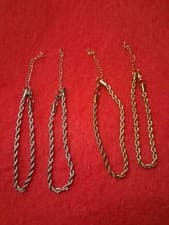 Image of Brand New No Tags, 2x Silver Coloured Rope Bracelets, 2 X Gold Tone Rope Bracele