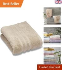 Image of Natural 30x30cm Zero Twist Cotton Hand Towel Pair - Ultra Soft & Washable