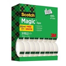 Image of Scotch Magic Invisible Tape - 24 Rolls - 19 mm x 33 m - General Purpose Sticky T