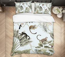 Image of 3D Animal Monkey KER684 Bed Pillowcases Quilt Duvet Cover Double Luna