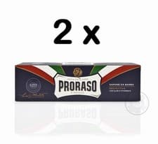 Image of PRORASO  Shaving Cream Tube Blue/Protective Aloe & Vitamin E 150ml 2XPACK DOUBLE