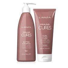 Image of L'Anza Healing Curls Power Butter Shampoo 236ml + Curl Flex 200ml (RRP £62)